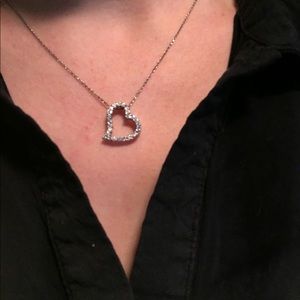 Silver and Crystal Heart Pendant Necklace